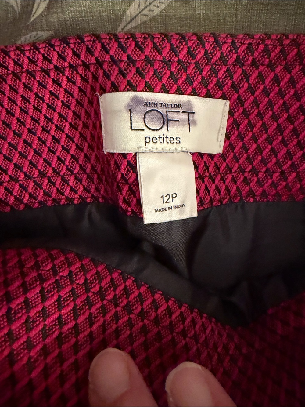 LOFT Raspberry Textured Mini Skirt with Flap Pockets - Picture 6 of 6